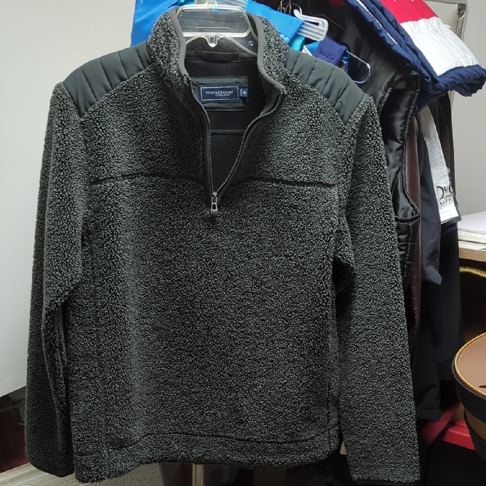 Black/Gray Quarter-Zip Fleece Pullover